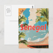 Senegal vakantie Vintage Reisposter. Briefkaart (Voorkant / Achterkant)