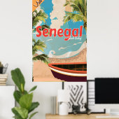 Senegal vakantie Vintage Reisposter. Poster (Thuiskantoor)