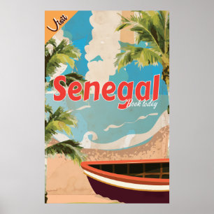 Senegal vakantie Vintage Reisposter. Poster
