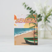 Senegal vintage strandposter briefkaart (Staand voorkant)