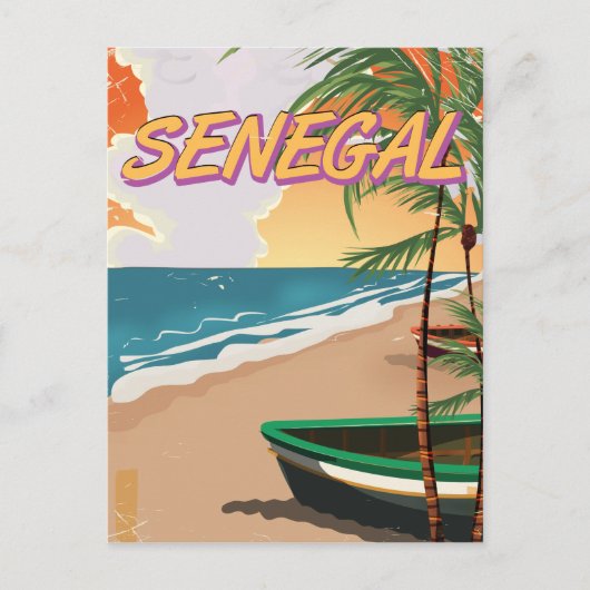 Senegal vintage strandposter briefkaart (Voorkant)