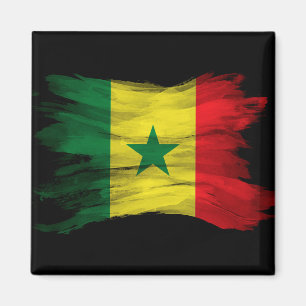Senegal vlag borstelslag, nationale vlag magneet