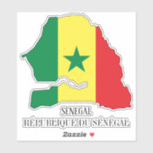 Senegal Vlag Charmante Patriottische Kaart Sticker (Vel)