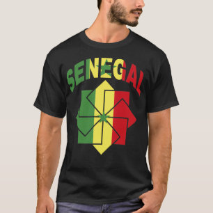 Senegal vlag die binnen een Ornament wordt geknipt T-shirt