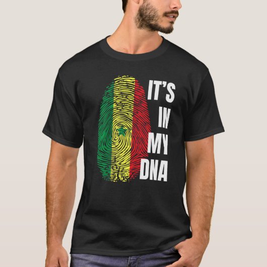 Senegal vlag DNA vingerafdruk zwarte geschiedenis  T-shirt (Voorkant)