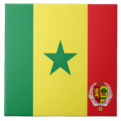 Senegal vlag-embleem tegeltje (Voorkant)