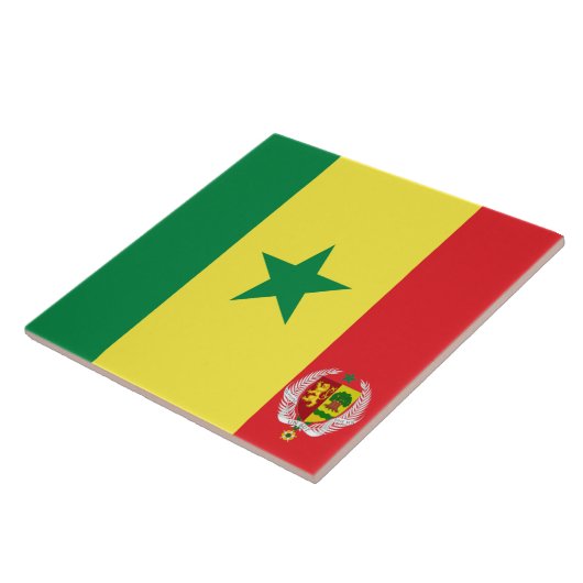 Senegal vlag-embleem tegeltje (Zijkant)