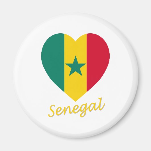 Senegal Vlag Hart Magneet (Voorkant)