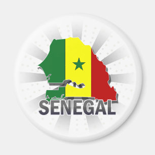 Senegal Vlag Kaart 2.0 Magneet
