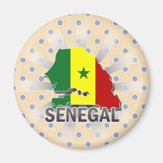 Senegal Vlag Kaart 2.0 Magneet (Voorkant)