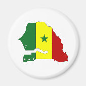 Senegal Vlag Kaart op ware grootte Magneet (Voorkant)