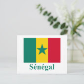 Senegal vlag met naam in het Frans Briefkaart (Staand voorkant)
