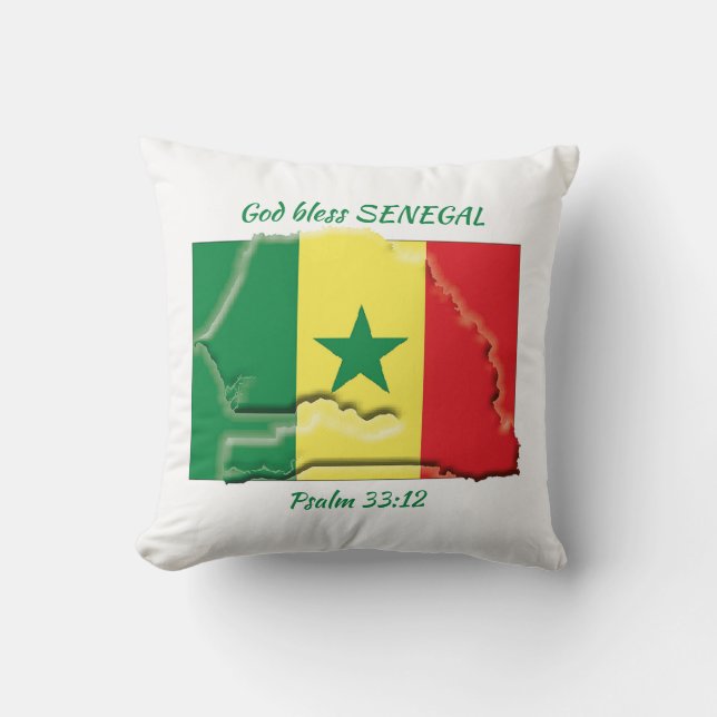 SENEGAL VLAG Patriottische Schrift Custom Kussen (Voorkant)