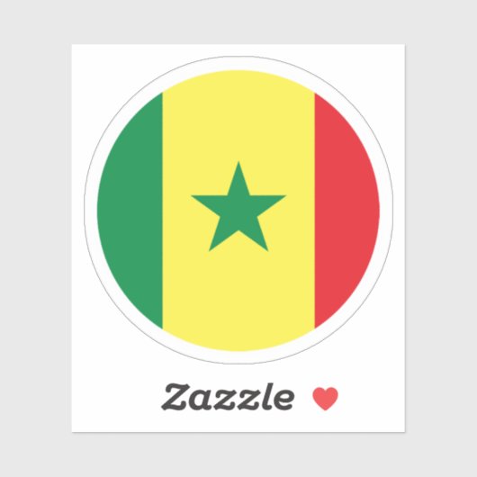 Senegal Vlag Ronde Sticker (Vel)