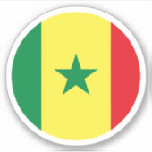 Senegal Vlag Ronde Sticker (Voorkant)