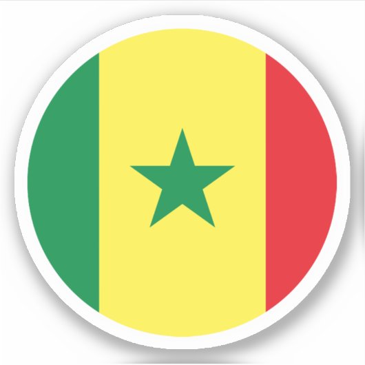 Senegal Vlag Ronde Sticker (Voorkant)