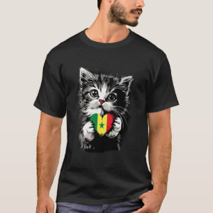 Senegal Vlag Senegalese Trots Kat Hart Senegalese T-shirt