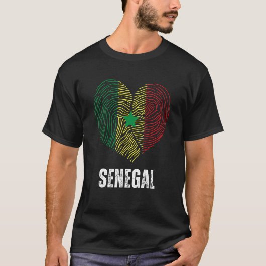 Senegal Vlag Senegalese Vlag Senegal DNA Senegal H T-shirt (Voorkant)
