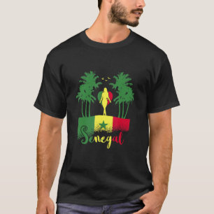 Senegal Vlag Vrouw Senegalese Roots Pride Girl Haa T-shirt