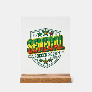 Senegal Voetbal 2026 Voetbal Vet Land Typografie Acryl Bord