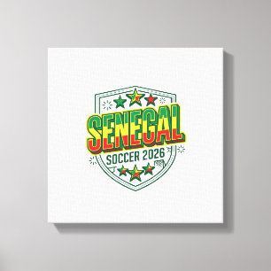 Senegal Voetbal 2026 Voetbal Vet Land Typografie Canvas Afdruk