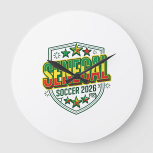Senegal Voetbal 2026 Voetbal Vet Land Typografie Grote Klok
