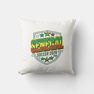 Senegal Voetbal 2026 Voetbal Vet Land Typografie Kussen