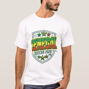 Senegal Voetbal 2026 Voetbal Vet Land Typografie T-shirt