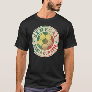 Senegal WK 2026 Vintage Retro Voetbal Badge T-shirt