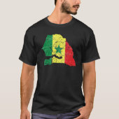Senegalese flag distressed with Senegal map Senega T-shirt (Voorkant)