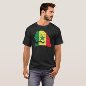 Senegalese flag distressed with Senegal map Senega T-shirt (Voorkant volledig)