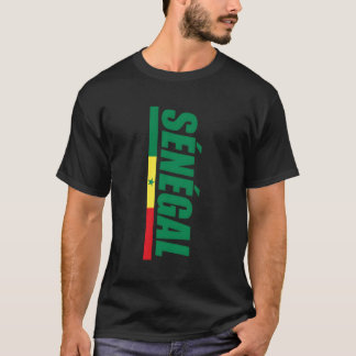 Senegalese Futbol Souvenir Verticale Tricolor Vlag T-shirt
