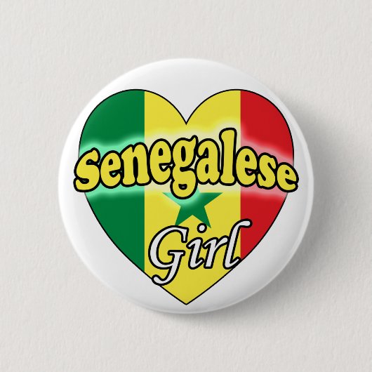 Senegalese Meisje Ronde Button 5,7 Cm (Voorkant)