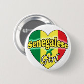 Senegalese Meisje Ronde Button 5,7 Cm (Voorkant /achterkant)
