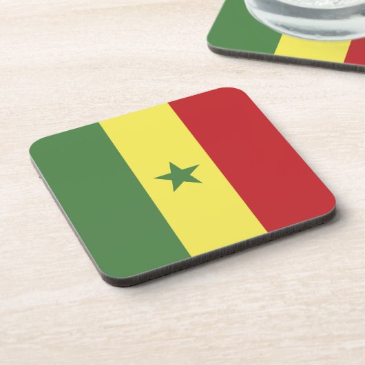 Senegalese vlag bier onderzetter (Linkerzijde)