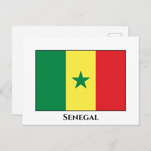 Senegalese vlag briefkaart (Voorkant / Achterkant)