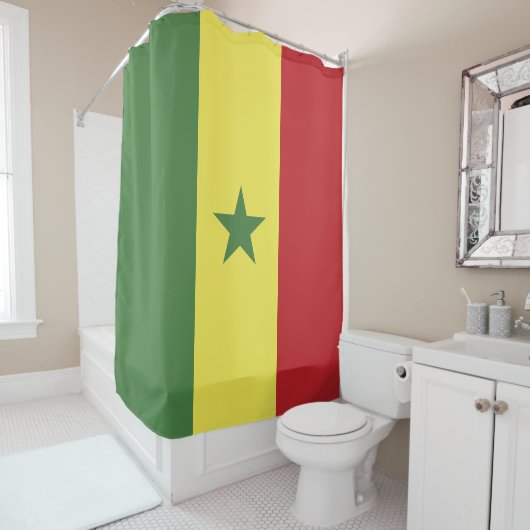 Senegalese vlag douchegordijn (In situ)