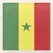 Senegalese vlag glazen onderzetter (Voorkant)