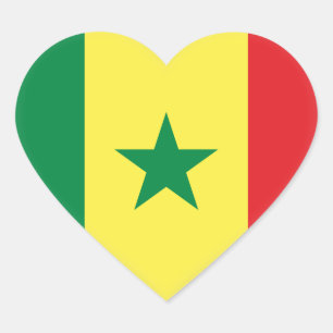 Senegalese vlag hart sticker