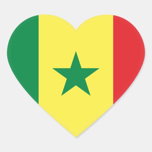 Senegalese vlag hart sticker (Voorkant)