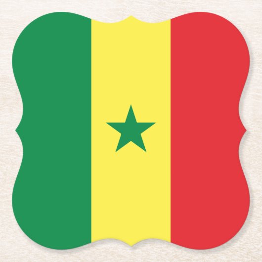 Senegalese vlag kartonnen onderzetters (Voorkant)