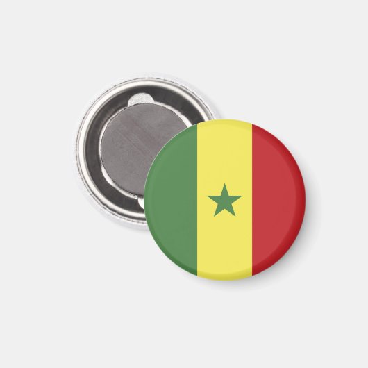 Senegalese vlag magneet (Voorkant / Achterkant)