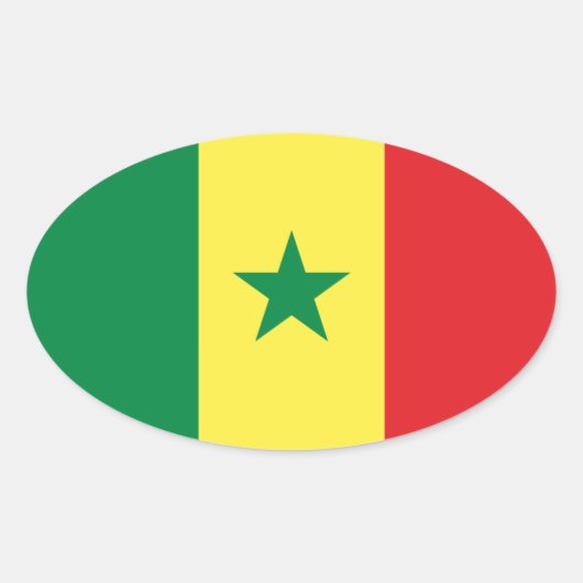 Senegalese vlag ovale Sticker (Voorkant)