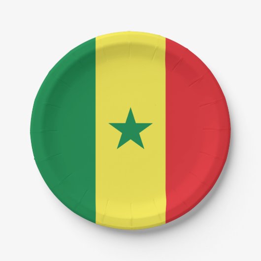 Senegalese vlag papieren bordje (Voorkant)
