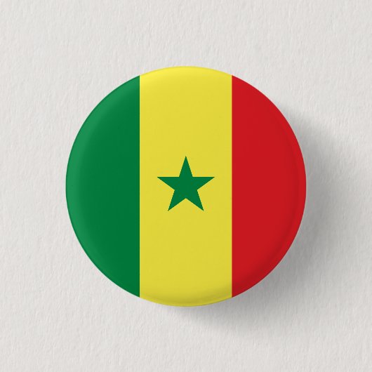 Senegalese vlag ronde button 3,2 cm (Voorkant)