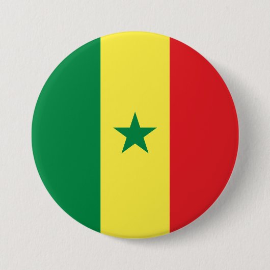 Senegalese vlag ronde button 7,6 cm (Voorkant)