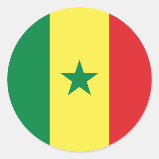 Senegalese vlag ronde sticker (Voorkant)