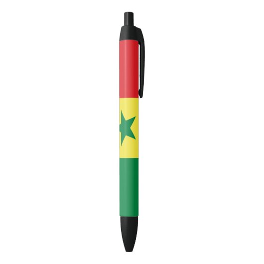 Senegalese vlag (Senegal) Zwarte Inkt Pen (Achterkant (Verticaal))