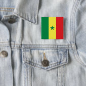 Senegalese vlag vierkante button 5,1 cm (In situ)