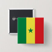 Senegalese vlag vierkante button 5,1 cm (Voorkant /achterkant)